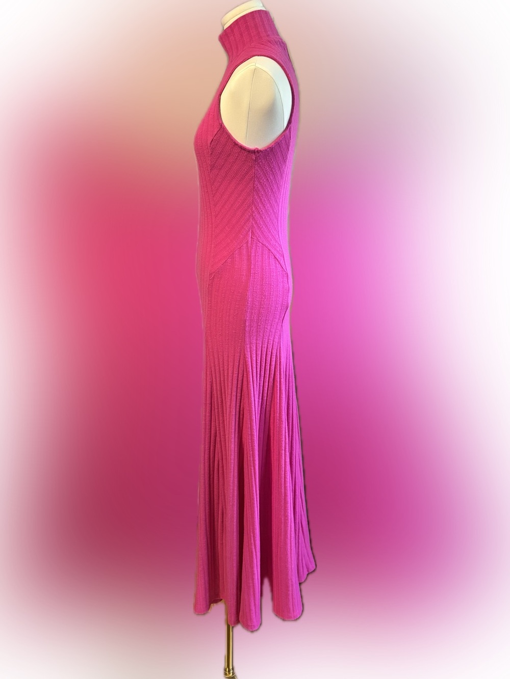 SCOOP NYC HOT PINK RIBBED MAXI DRESS - Picture 4 of 4